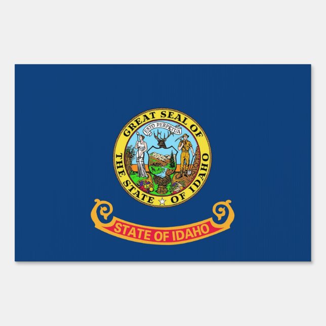 Yard Sign with flag of Idaho, USA (Front)