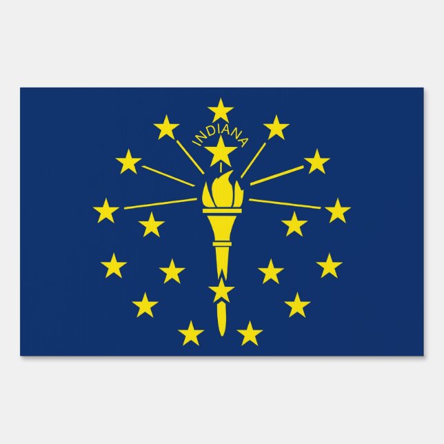 Yard Sign with flag of Indiana, USA (Front)