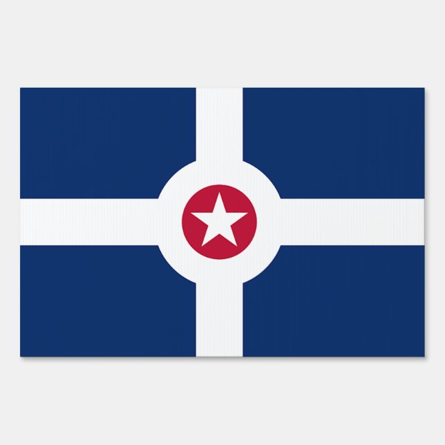 Yard Sign with flag of Indianapolis City, USA (Front)