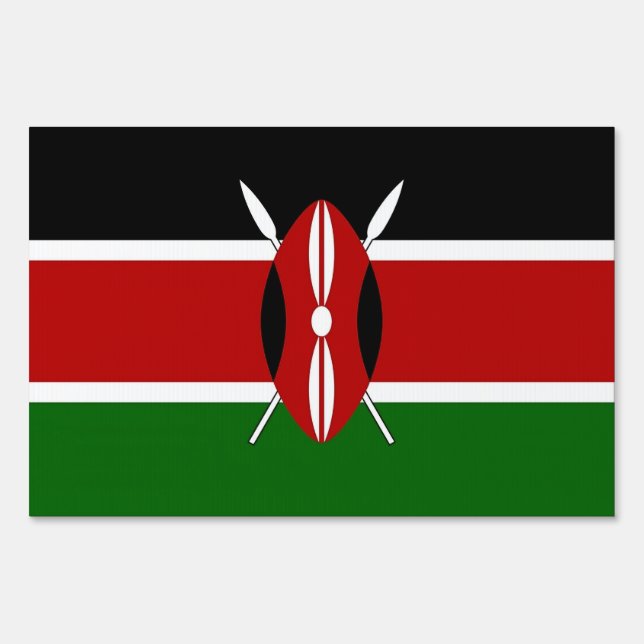 Yard Sign with flag of Kenya (Front)