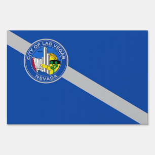 Yard Sign with flag of Las Vegas City, USA