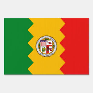 Yard Sign with flag of Los Angeles, California