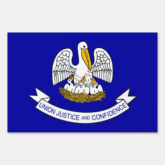 Yard Sign with flag of Louisiana, USA (Front)