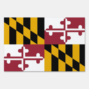 Yard Sign with flag of Maryland, USA