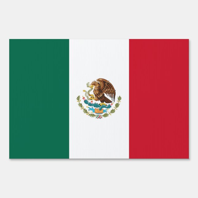 Yard Sign with flag of Mexico (Front)