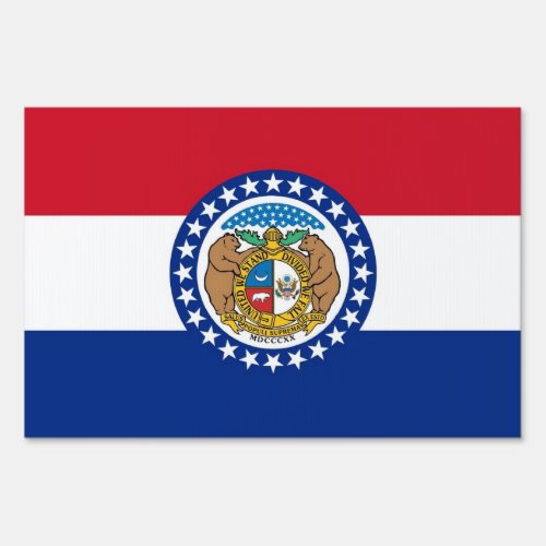 Yard Sign with flag of Missouri USA