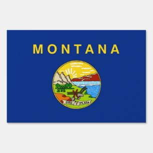 Yard Sign with flag of Montana, USA
