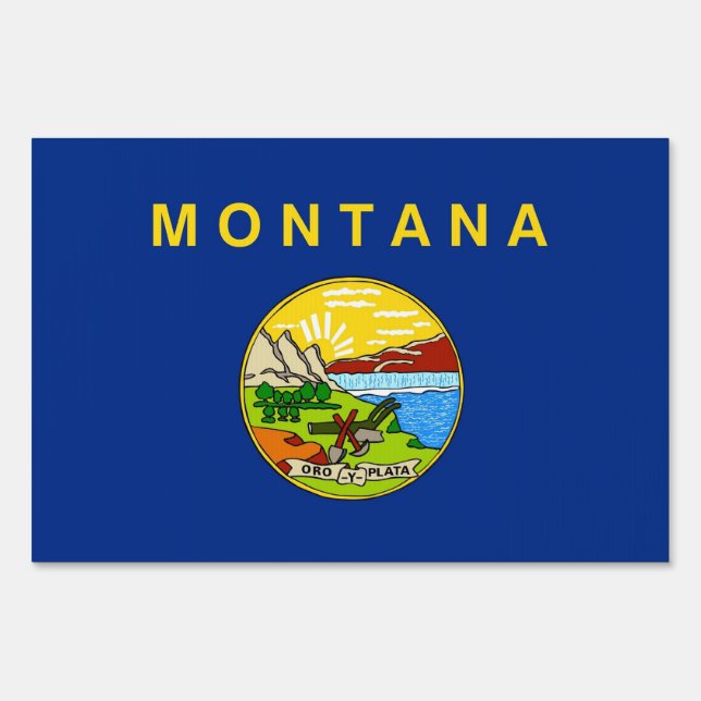 Yard Sign with flag of Montana, USA (Front)