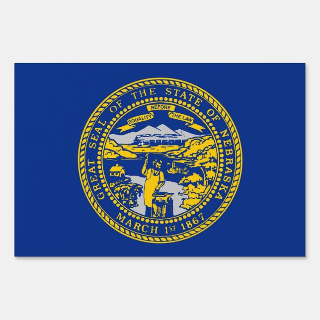 Yard Sign with flag of Nebraska, USA (Front)