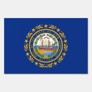 Yard Sign with flag of New Hampshire, USA