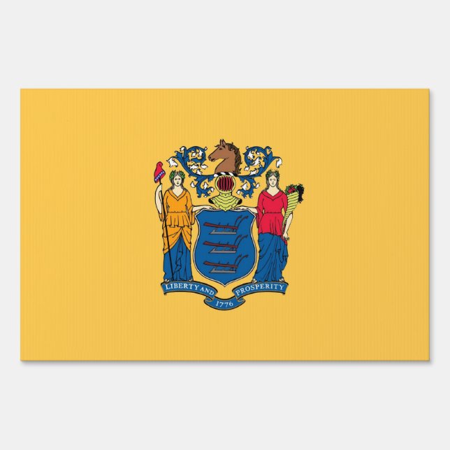 Yard Sign with flag of New Jersey, USA (Front)