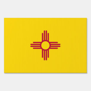 Yard Sign with flag of New Mexico, USA