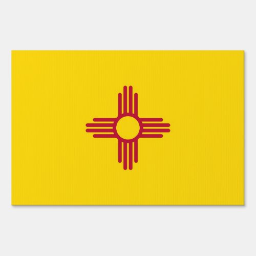 Yard Sign with flag of New Mexico USA