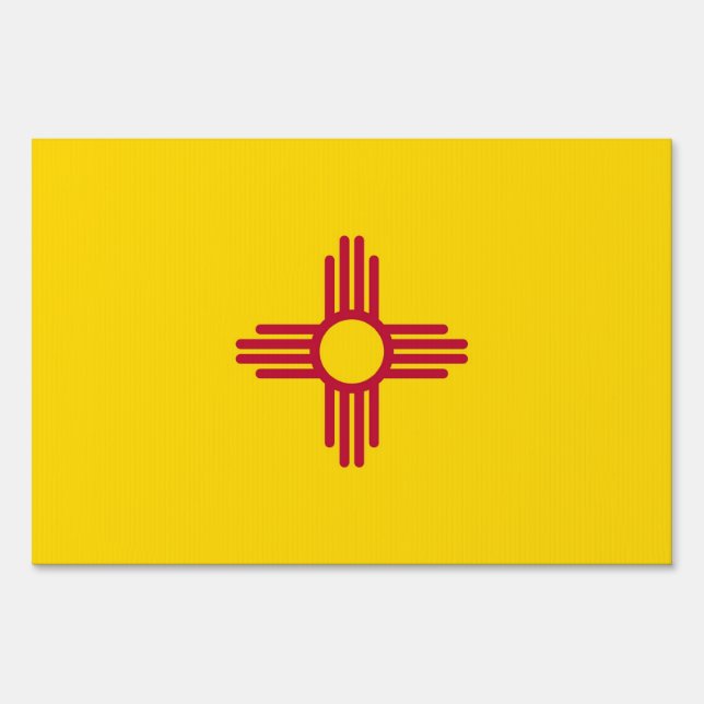 Yard Sign with flag of New Mexico, USA (Front)