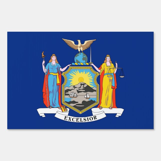 Yard Sign with flag of New York, USA (Front)