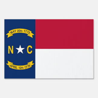 Yard Sign with flag of North Carolina, USA