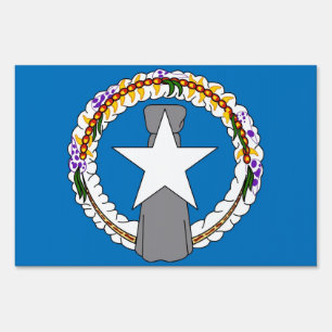 Yard Sign with flag of Northern Mariana, USA