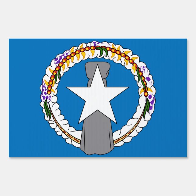 Yard Sign with flag of Northern Mariana, USA (Front)