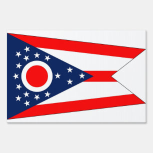 Yard Sign with flag of Ohio, USA