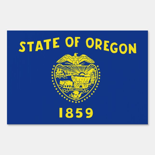 Yard Sign with flag of Oregon, USA (Front)
