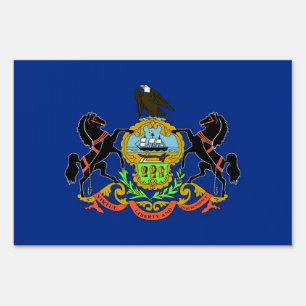 Yard Sign with flag of Pennsylvania, USA