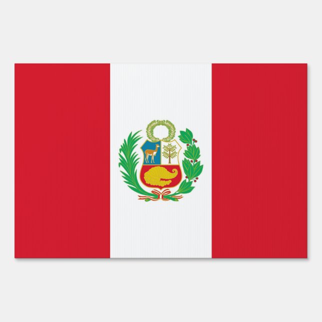 Yard Sign with flag of Peru (Front)