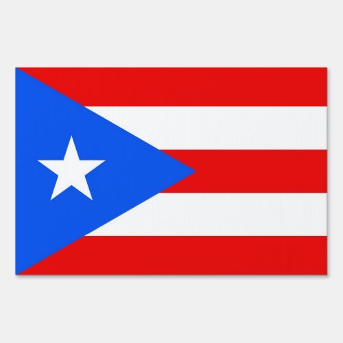 Yard Sign with flag of Puerto Rico USA