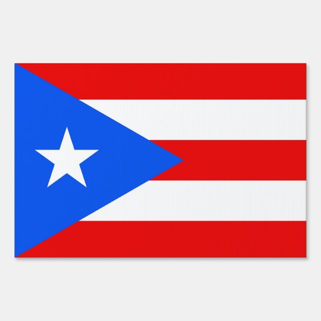 Yard Sign with flag of Puerto Rico, USA (Front)