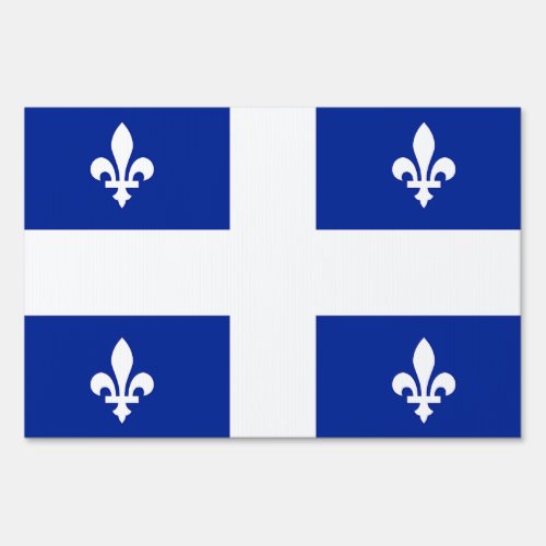 Yard Sign with flag of Quebec Canada