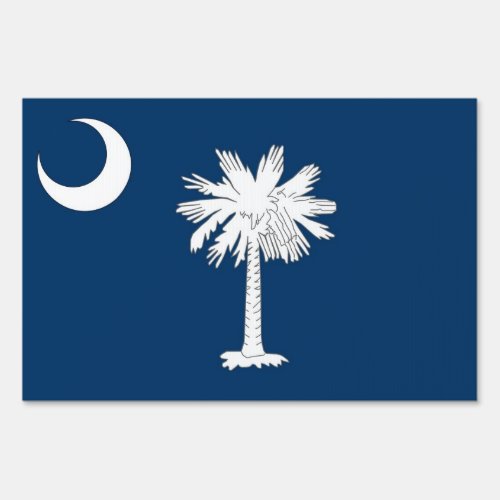 Yard Sign with flag of South Carolina USA