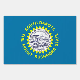 Yard Sign with flag of South Dakota, USA