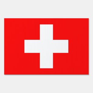 Yard Sign with flag of Switzerland