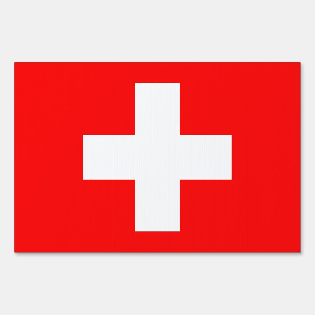Yard Sign with flag of Switzerland (Front)