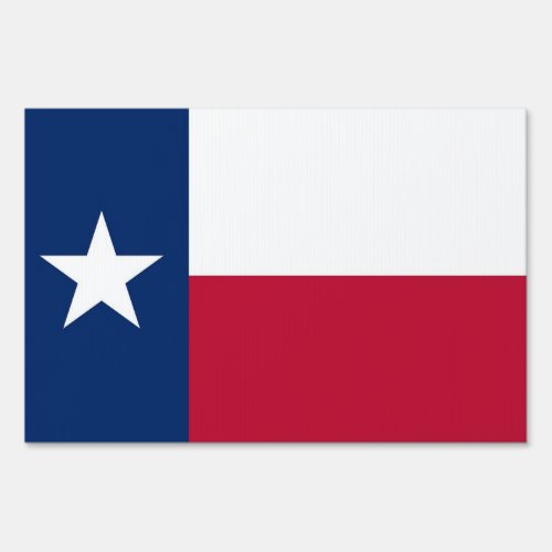 Yard Sign with flag of Texas USA