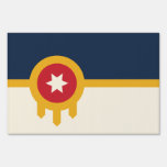 Yard Sign with flag of Tulsa, Oklahoma
