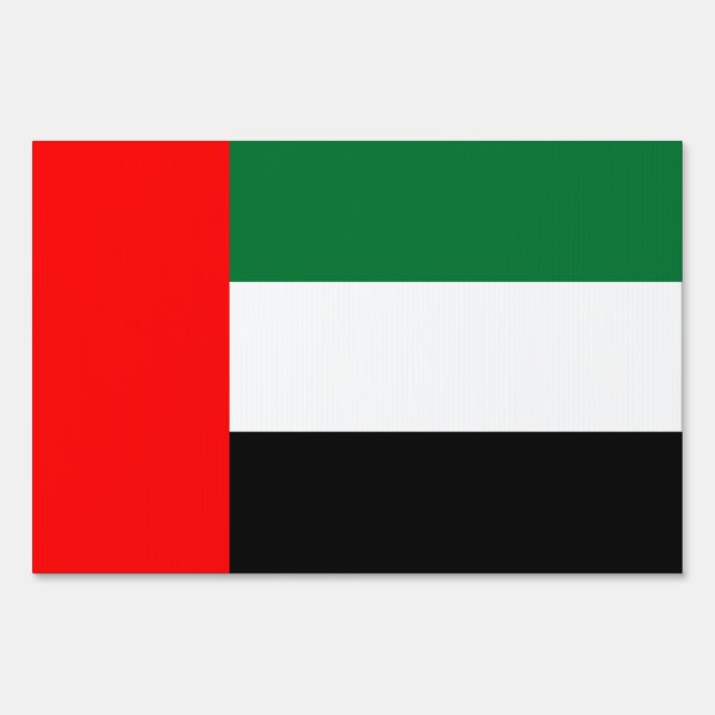 Yard Sign with flag of United Arab Emirates (Front)