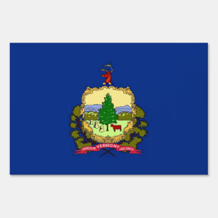Yard Sign with flag of Vermont, USA