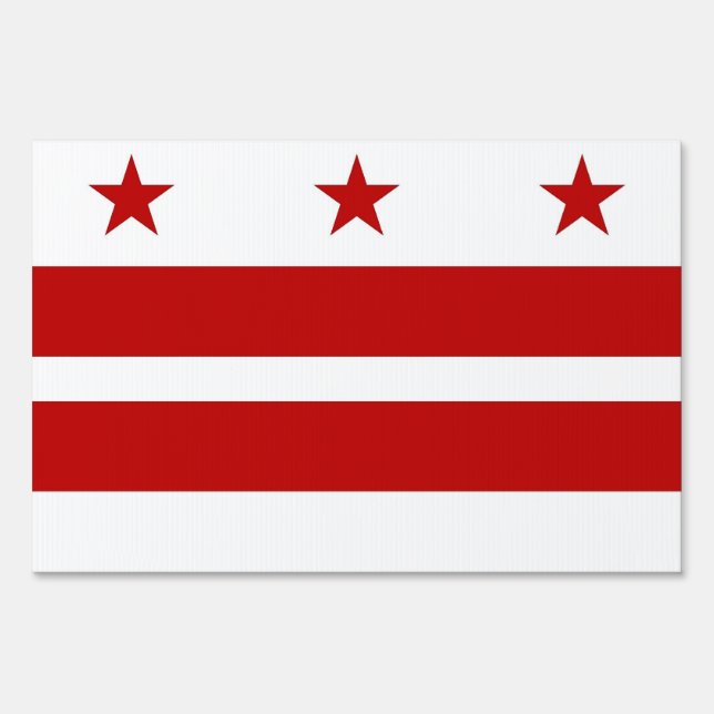 Yard Sign with flag of Washington DC, USA (Front)