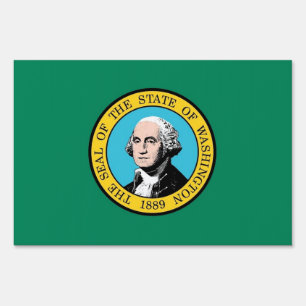Yard Sign with flag of Washington, USA