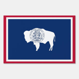 Yard Sign with flag of Wyoming, USA