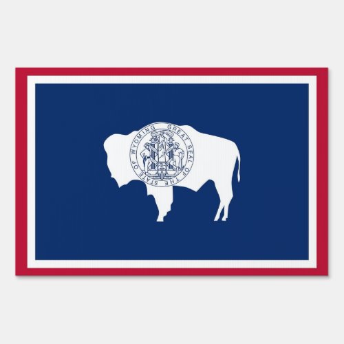 Yard Sign with flag of Wyoming USA