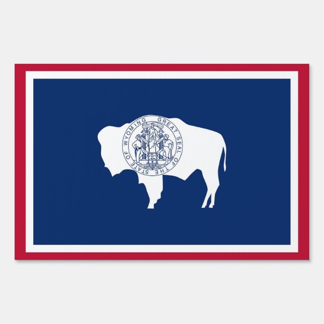 Yard Sign with flag of Wyoming, USA (Front)