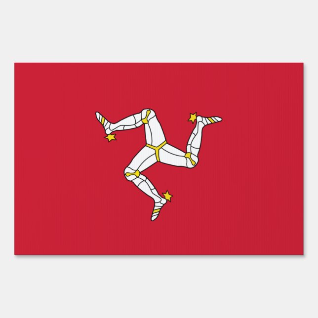Yard Sign with Isle of Man flag, United Kingdom (Front)