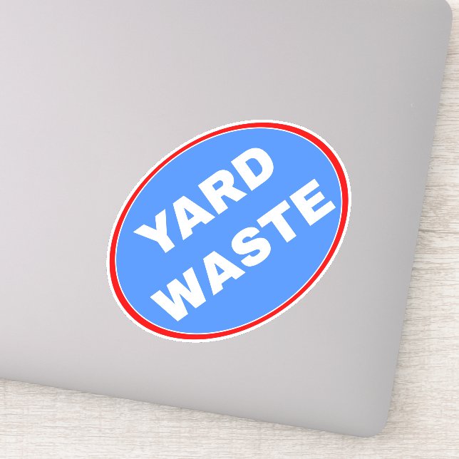 Yard Waste Disposal Sign - Blue Sticker (Detail)