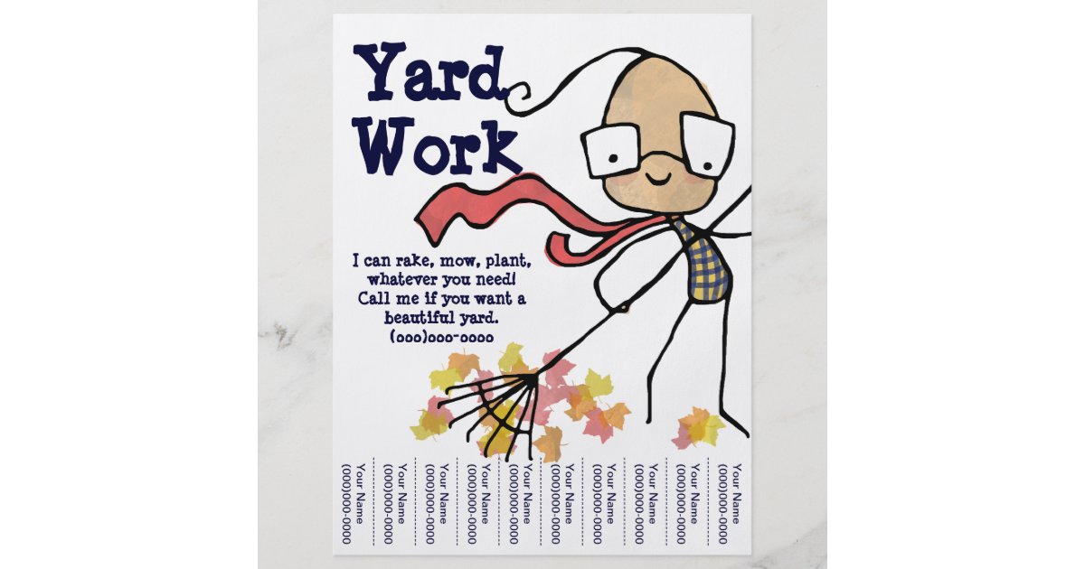 Yard Work Flyer Zazzle Yard Work Flyer Zazzle