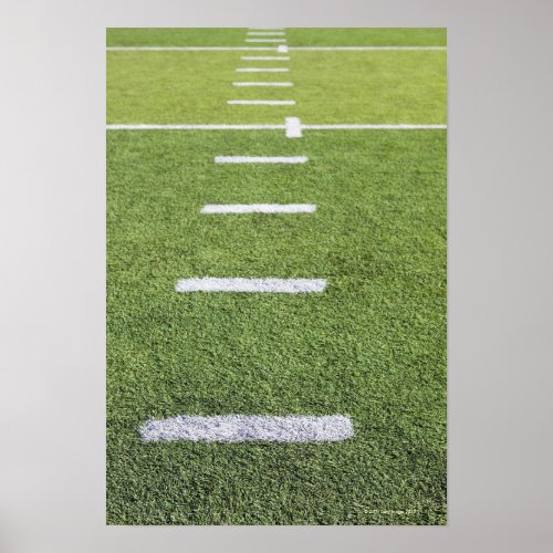 Yardlines on Football Field Poster
