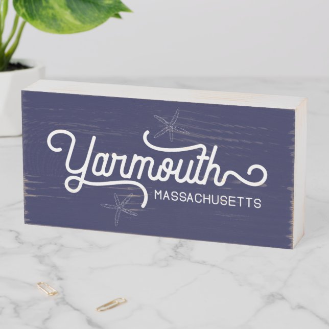 Yarmouth Massachusetts Nautical Wood Box Sign (In Situ Horizontal)