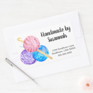 Yarn and Crochet Hook Business Rectangular Sticker