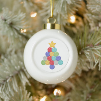 Yarn Ball Christmas Tree Knitting Crochet Lover Ceramic Ball Christmas Ornament