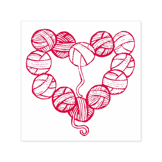 Yarn Ball Heart                                    Self-inking Stamp (Design)